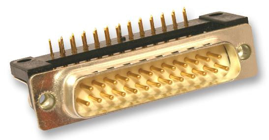 CINCH FDBB-25P1AENTI2/1-LF Filtered D Sub Connector, Right Angle, DB, Plug, 25 Contacts, 1000 pF, Metal Body