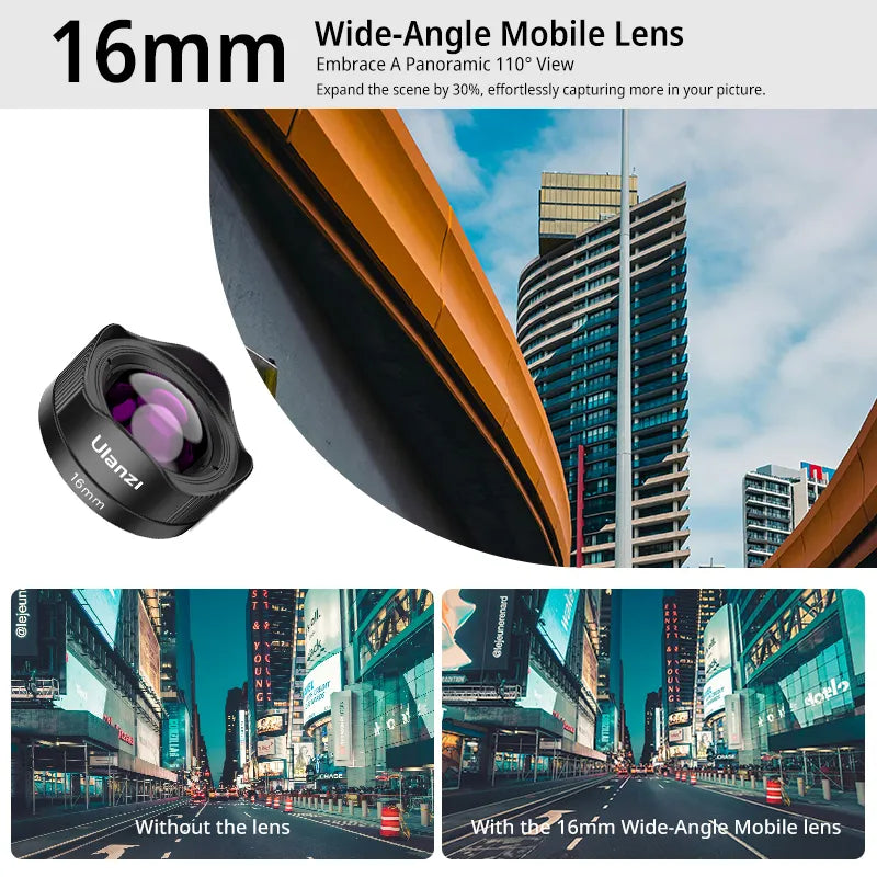 Ulanzi Phone Camera Lens 4-in-1 Phone Lens Kit for iPhone Samsung Android Smartphone