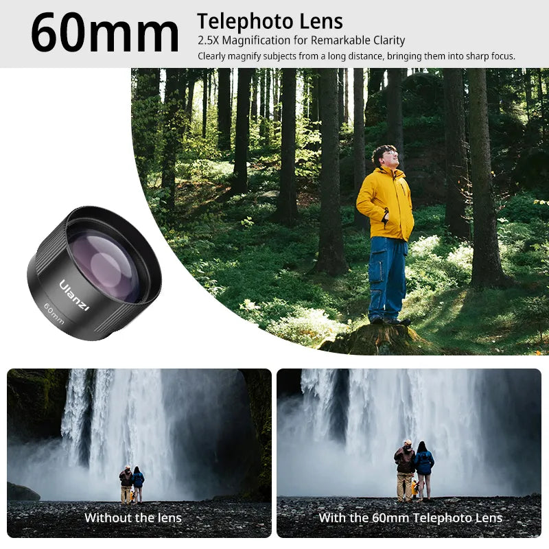 Ulanzi Phone Camera Lens 4-in-1 Phone Lens Kit for iPhone Samsung Android Smartphone