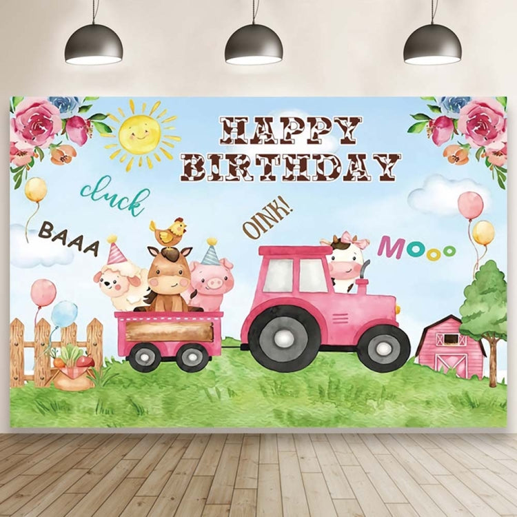 1.5m X 1m Cartoon Farm Animals Photography Backdrop Birthday Party Background Decoration(MDM10756)