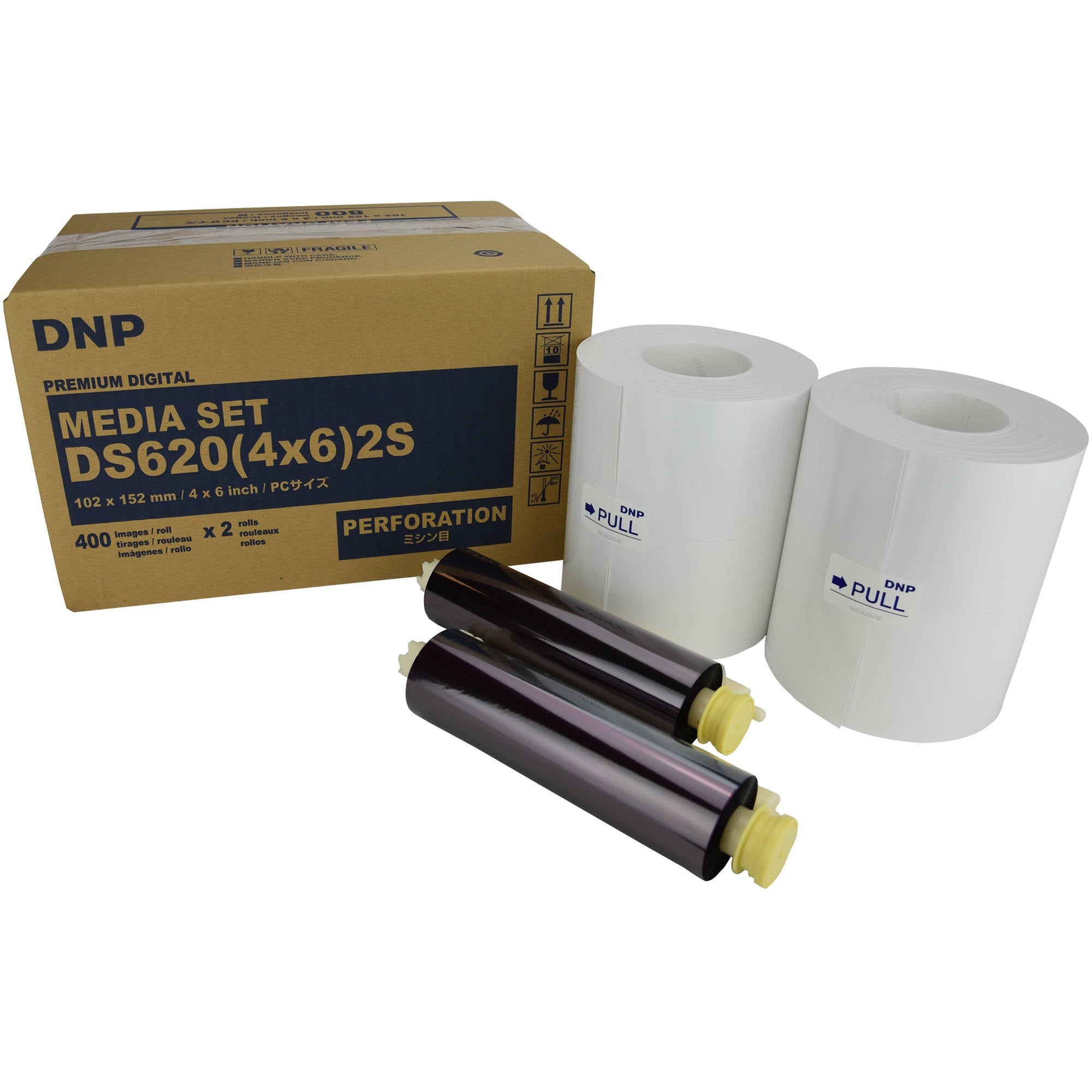 DNP 4 x 6" Center Perforated Media Set for DSA620A Printer (2-Pack)