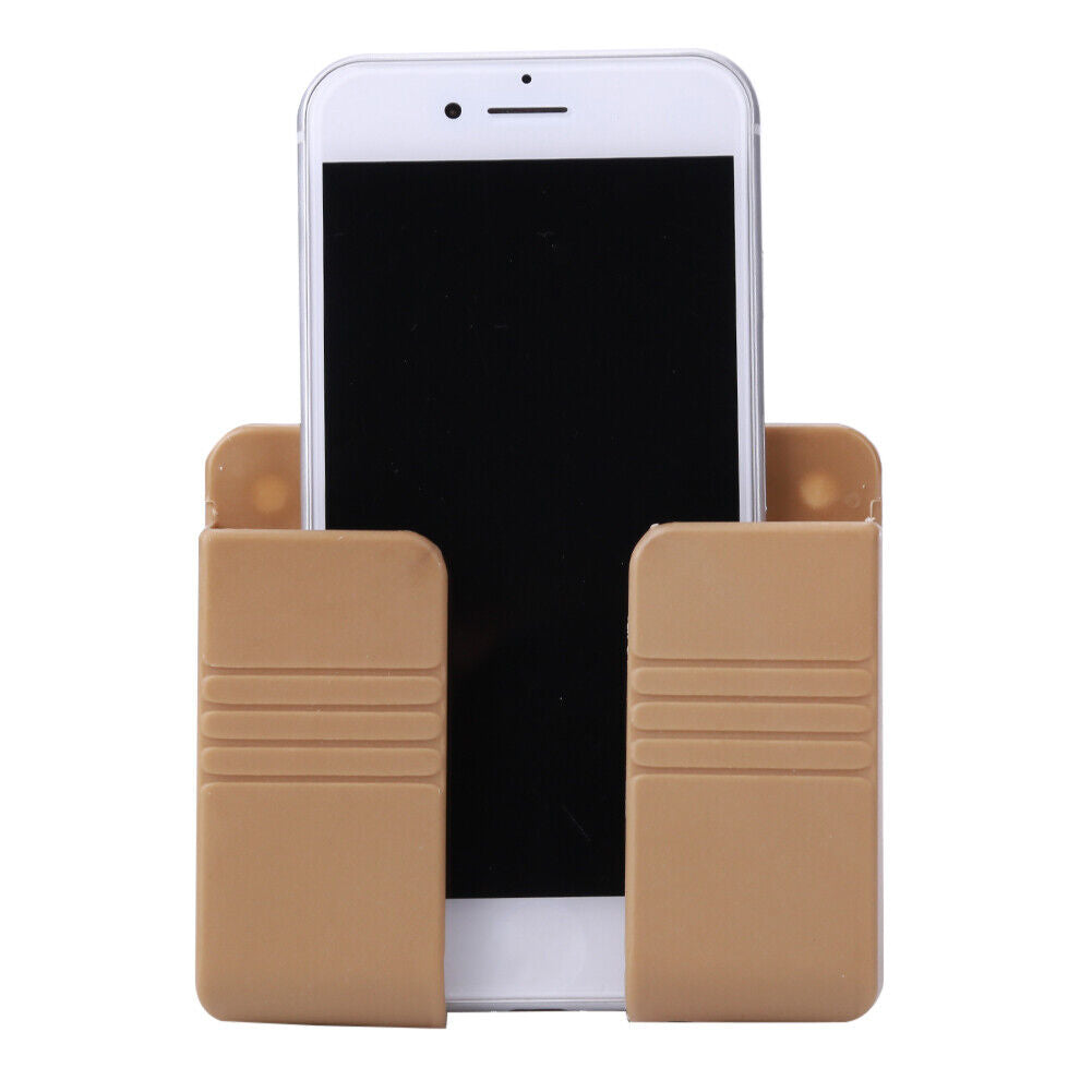 Wall Mounted Phone Charging Organizer Storage Box Stand Rack (Light Yellow)