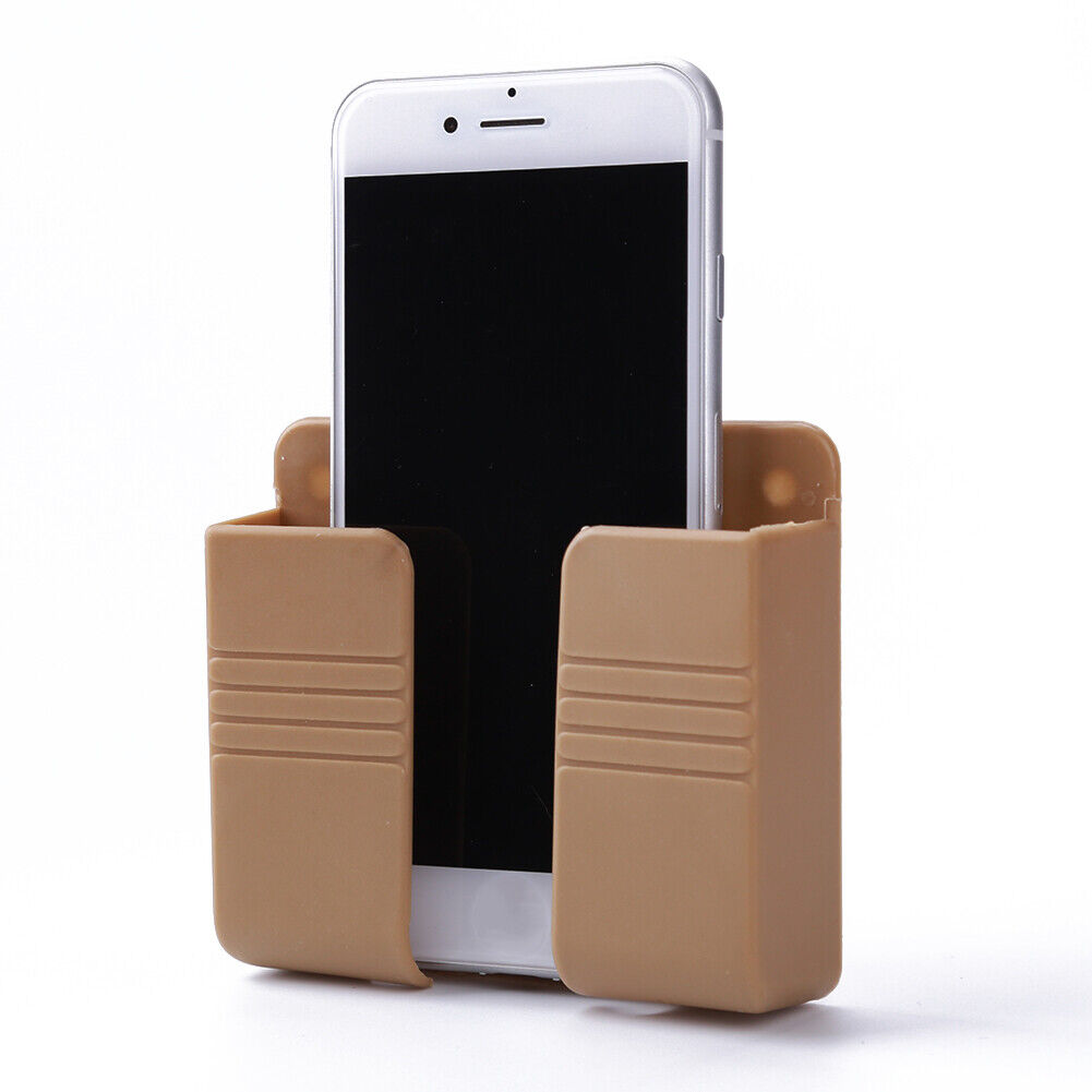 Wall Mounted Phone Charging Organizer Storage Box Stand Rack (Light Yellow)