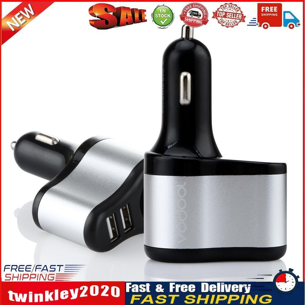 VODOOL usb Car Charger Adapter with 1 Socket Cigarette Lighter and 2 USB Newly