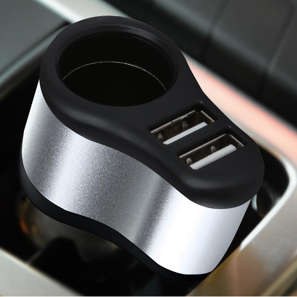 VODOOL usb Car Charger Adapter with 1 Socket Cigarette Lighter and 2 USB #F