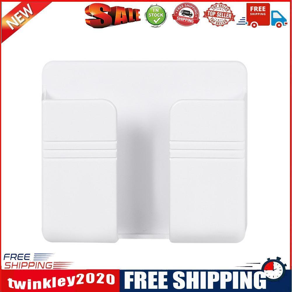 Wall Mounted Mobile Phone Charging Organizer Storage Box Stand Rack (White)