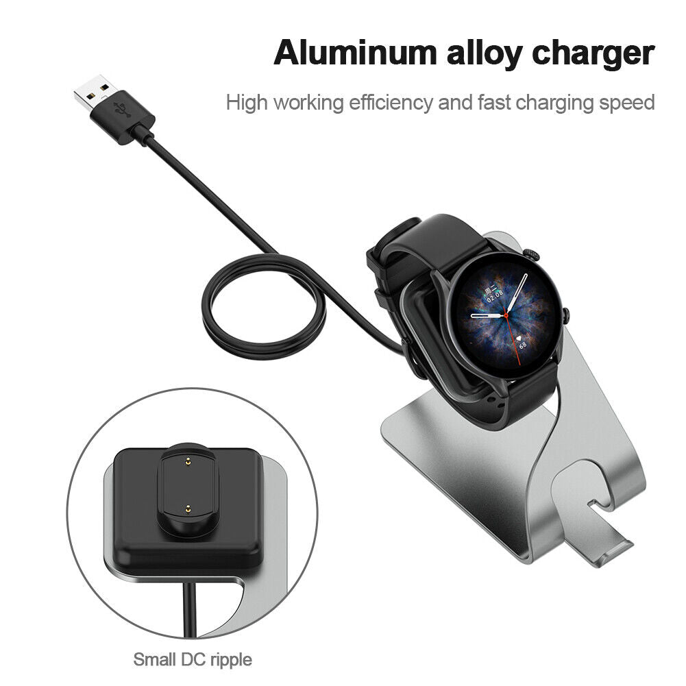 Watch Charger Dock for Amazfit GTR3 Pro/GTR3/GTS3 Charging Station (Gray) Newly