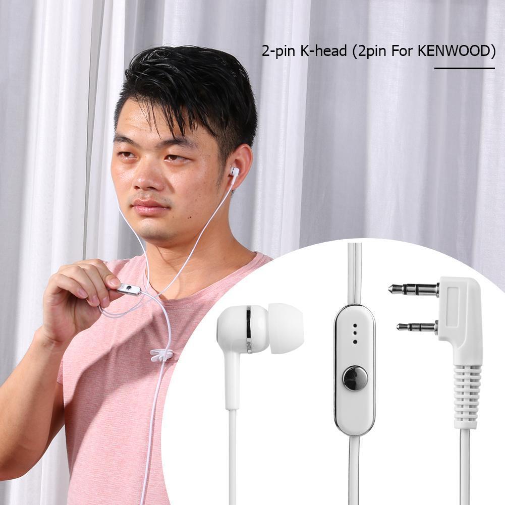 Walkie Talkie Dual Earphone Headset K Type 2Pin Earpiece Mic for Baofeng UV-5R
