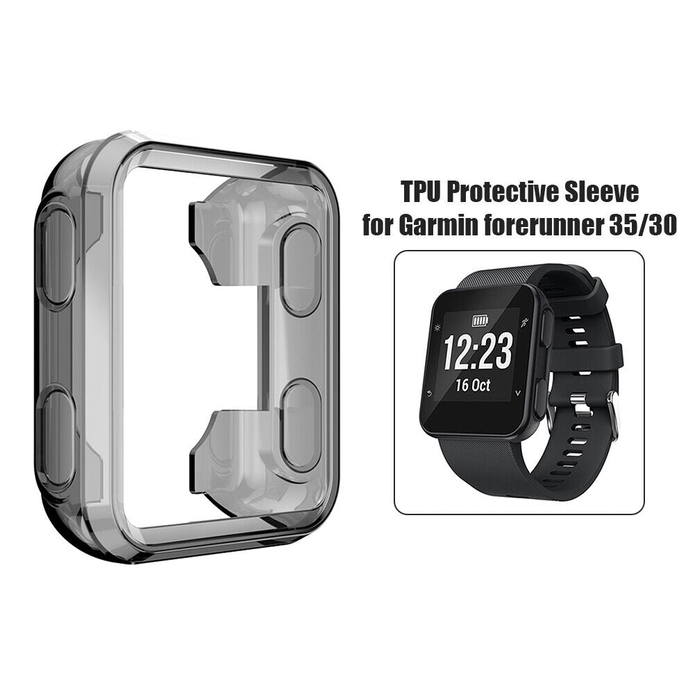 Watch Cover for Garmin Forerunner 35/30 Soft Bumper Frame (Clear Black) Newly