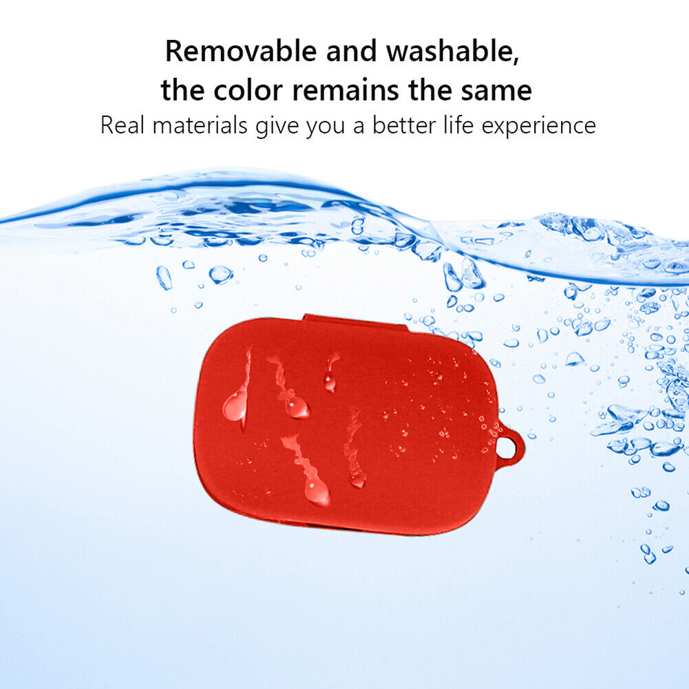 Wireless Earphone Box Cover Case with Hook for Skullcandy Push Active (Red)