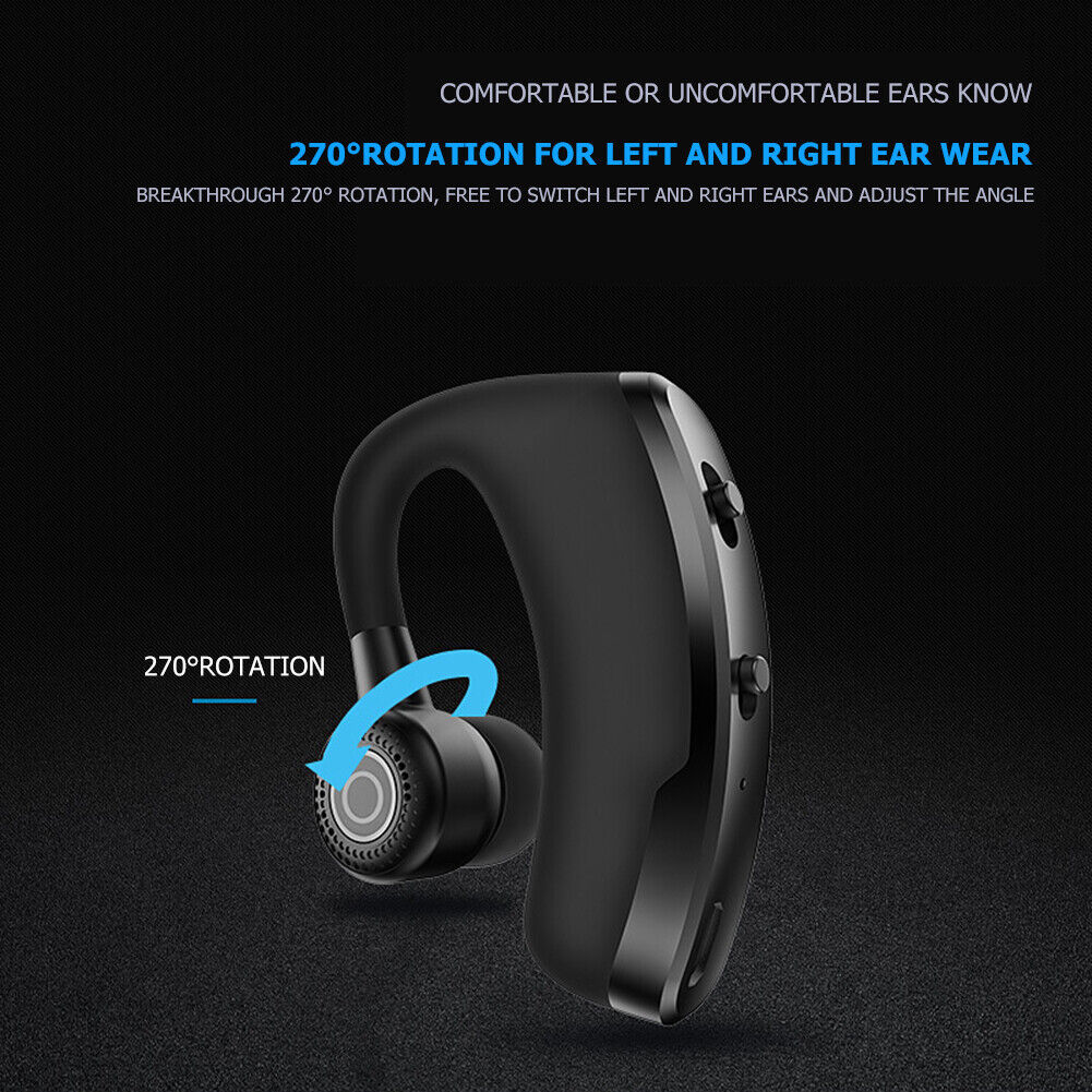 V9 Bluetooth Headset Hands Free Earpiece with Noise Cancelling Mic for Driving